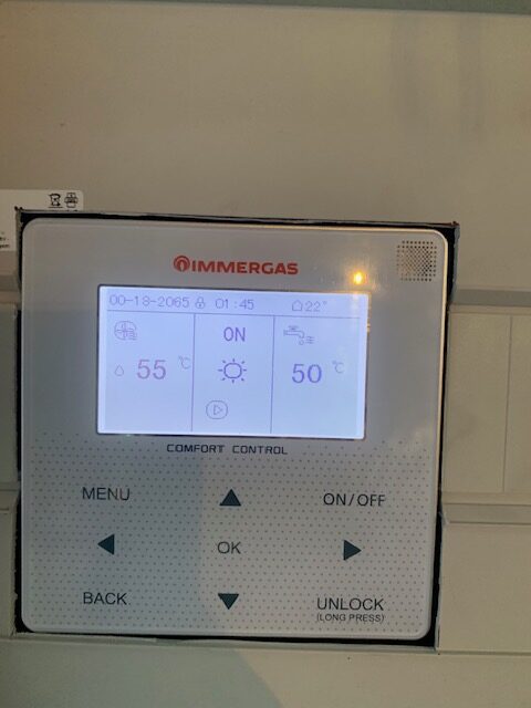 Immergas Comfort Control bediening voor verwarming en sanitair warm water